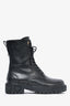 Salvatore Ferragamo Black Leather Combat Boots Size 5