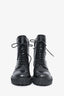 Salvatore Ferragamo Black Leather Combat Boots Size 5