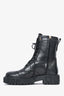 Salvatore Ferragamo Black Leather Combat Boots Size 5