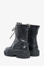 Salvatore Ferragamo Black Leather Combat Boots Size 5