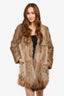 Maje Brown Fur Coat Size 36