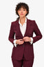 Judith & Charles Burgundy Single Breasted Blazer + Trousers Set Size 4