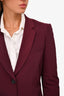 Judith & Charles Burgundy Single Breasted Blazer + Trousers Set Size 4