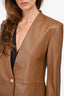 Vince Brown Leather Single Breasted Blazer Size 6