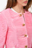 Alexander Wang Hot Pink Tassel Fringe Gold Buttoned Cropped Jacket Size 10