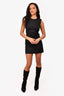 Maje Black Denim Cut Out Mini Dress Size 38