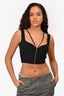 Stella McCartney Black Zip Bustier Crop Top Size 40