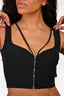 Stella McCartney Black Zip Bustier Crop Top Size 40