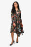 Off-White Black/Pink Floral Asymmetrical Dress Size 42