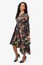 Off-White Black/Pink Floral Asymmetrical Dress Size 42