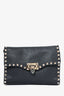 Valentino Black Grained Leather Rockstud Crossbody