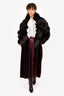 Marcel Le Clerc Vintage Brown Sheared Beaver/Black Fox Fur Long Coat Est. Size M/L