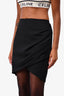 Helmut Lang Black Ruched Mini Skirt Size L