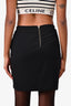 Helmut Lang Black Ruched Mini Skirt Size L