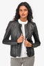 J Brand Black Snakeskin Embossed Leather Moto Jacket Size S