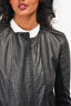 J Brand Black Snakeskin Embossed Leather Moto Jacket Size S