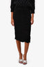 Burberry London Black Ruched Jersey Midi Skirt Size 8 US