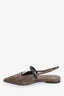 Brunello Cucinelli Taupe Crystal Detail Pointed Flats Size 36.5