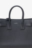 Saint Laurent Black Grained Leather Small Sac de Jour Top Handle Bag with Strap