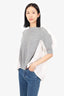 Sacai Grey/Wool Wool Knit Front 3/4 Sleeve Blouse Size 1