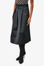 Jil Sander Black Satin A-Line Skirt Size 34