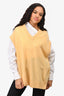 Samsoe Samsoe Yellow Wool Oversized Sweater Vest Size XS