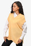 Samsoe Samsoe Yellow Wool Oversized Sweater Vest Size XS