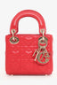 Christian Dior 2021 Red Leather Micro Lady Dior