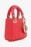 Christian Dior 2021 Red Leather Micro Lady Dior