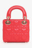 Christian Dior 2021 Red Leather Micro Lady Dior