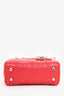 Christian Dior 2021 Red Leather Micro Lady Dior