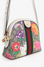 Gucci Off White/Beige GG Supreme Canvas Small Floral Ophidia Shoulder Bag