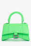 Balenciaga Green Leather Hourglass XS Top Handle Bag