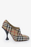 Burberry Beige Nova Check Square Toe Heeled Shoes Size 37.5