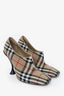 Burberry Beige Nova Check Square Toe Heeled Shoes Size 37.5