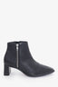 Caverley Black Leather Square Toe Heeled Ankle Boots Size 38