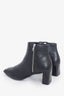 Caverley Black Leather Square Toe Heeled Ankle Boots Size 38