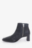 Caverley Black Leather Square Toe Heeled Ankle Boots Size 38