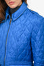 Burberry Brit Blue Quilted Zip Up Jacket Size M