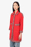 Pre-Loved Chanel™ Vintage Red Tweed Braid Trim Cc-button Coat Size 40