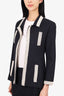 Pre-Loved Chanel™ 94P Navy Textured Jacket With Mini Skirt Set Size 38