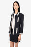 Pre-Loved Chanel™ 94P Navy Textured Jacket With Mini Skirt Set Size 38