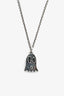 Gucci Sterling Silver Ghost Logo Pendant Necklace