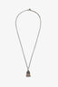 Gucci Sterling Silver Ghost Logo Pendant Necklace