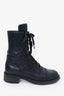 Pre-Loved Chanel™ Chanel Leather Zip/Lace Up Combat Boots Size 36.5 (As Is)