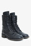 Pre-Loved Chanel™ Chanel Leather Zip/Lace Up Combat Boots Size 36.5 (As Is)