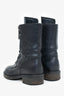 Pre-Loved Chanel™ Chanel Leather Zip/Lace Up Combat Boots Size 36.5 (As Is)