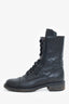 Pre-Loved Chanel™ Chanel Leather Zip/Lace Up Combat Boots Size 36.5 (As Is)