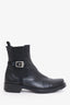 Prada Black Leather Buckle Detail Chelsea Boots Size 35.5