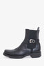 Prada Black Leather Buckle Detail Chelsea Boots Size 35.5